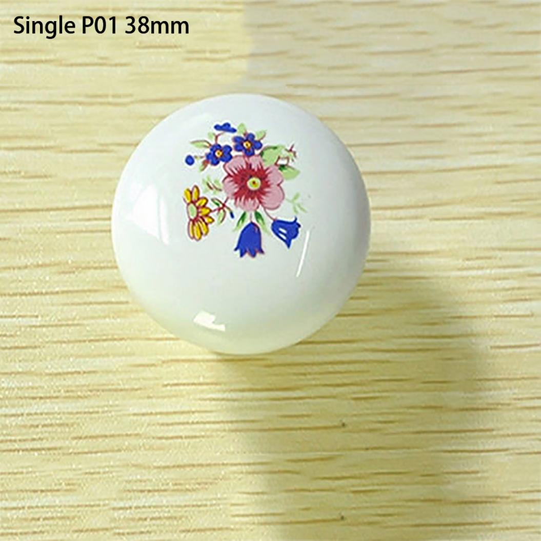 

Винтажная мебельная ручка из керамики и сплава Single P01 38mm