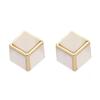 S111 silver needle simple three-dimensional square stud earrings women's personality design temperament versatile earrings fashion high sense earrings