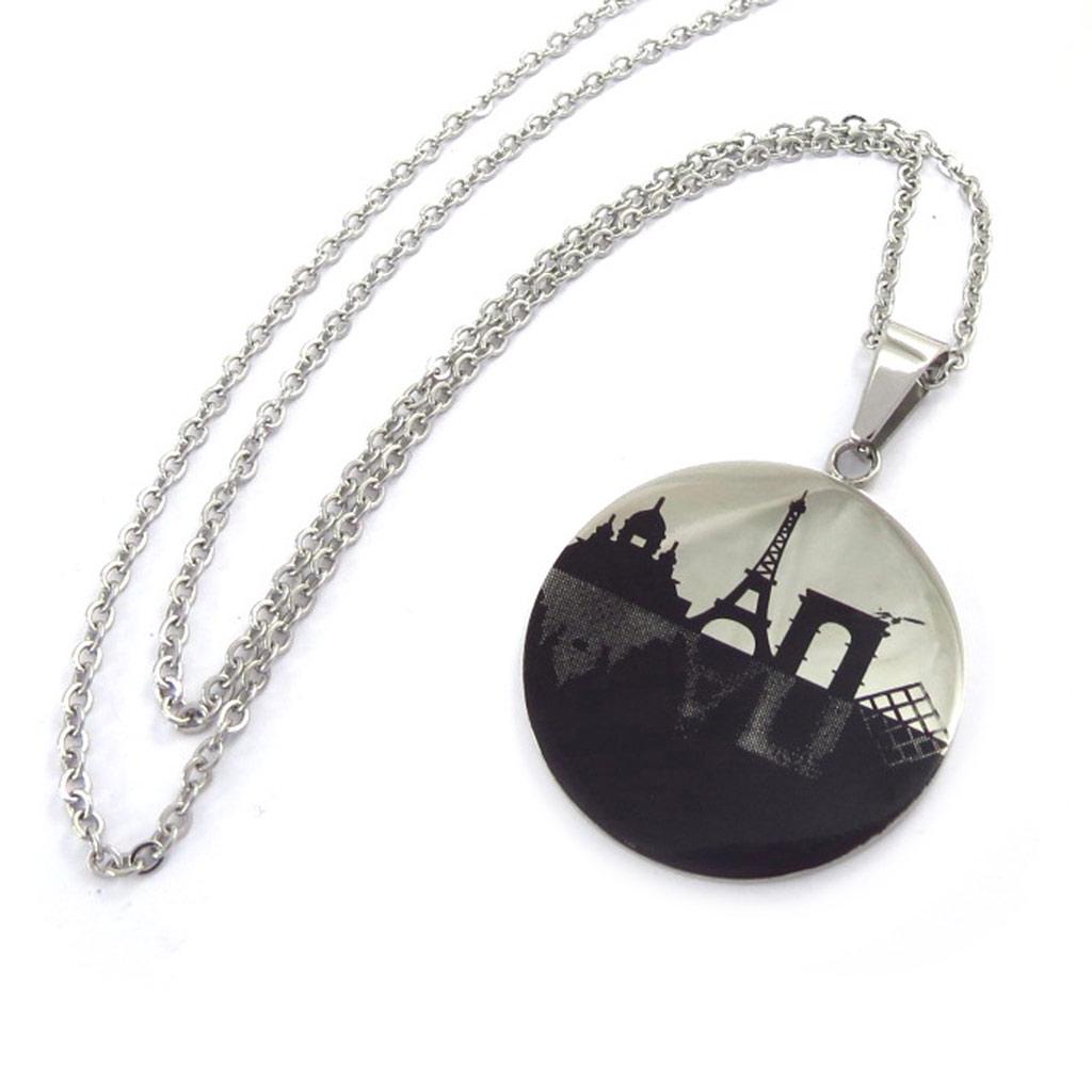 Les Trésors De Lily [K2424] - Collier acier 'Paris'