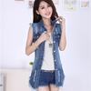 Denim Jacket Spring Jacket Sleeveless Worn Cardigan Single-breasted Casacos Jean Jackets Women