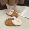 Women's Baotou EVA Plush Slippers Padded Warm Winter Thick Bottom Heightened Home Slippers Casual Hiking Indoor Shoes Snow Cotton Slippers