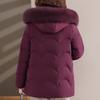 Real Fur Collar Middle Age Women's Winter Down Jackets Hooded Plus Size Thick Down Coats Woman Outerwears