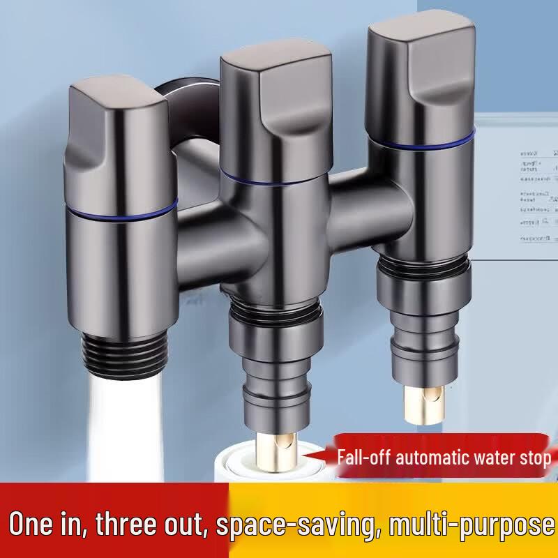 Anica Enjoy Gunmetal Grey 3-Way Angle Valve Faucet