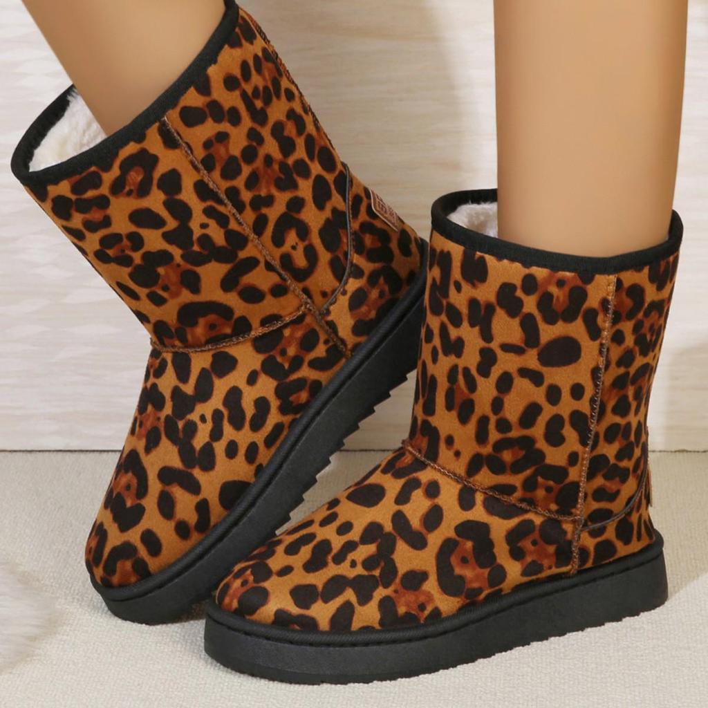2025 Winter High-Top Snow Boots: Thick-Soled, Cotton-Lined, Fashionable Mid-Calf Design