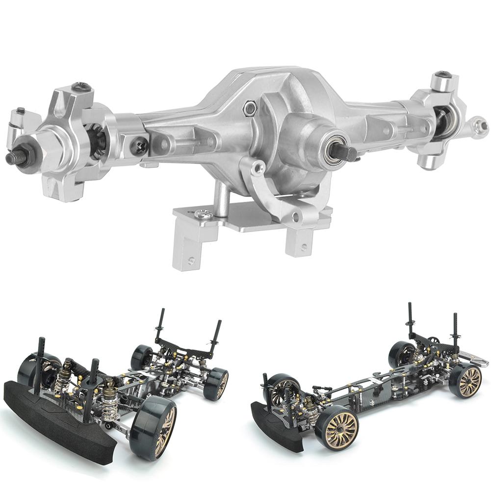 RC Car Metal Front Axle Assembly for HSP 94180 RGT 18000 1 10 Crawler Type Truck Silver