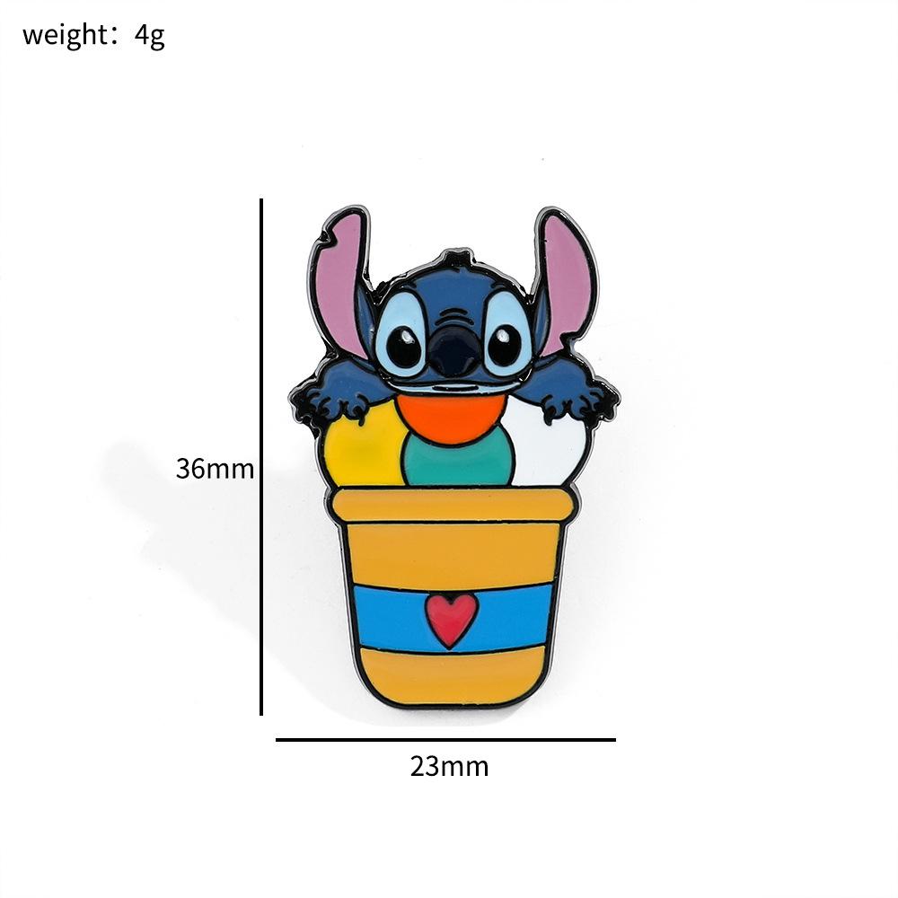 Creative Personality Stitch Brooch European and American Animation Characters Peripheral Stitch Metal Badge Pin