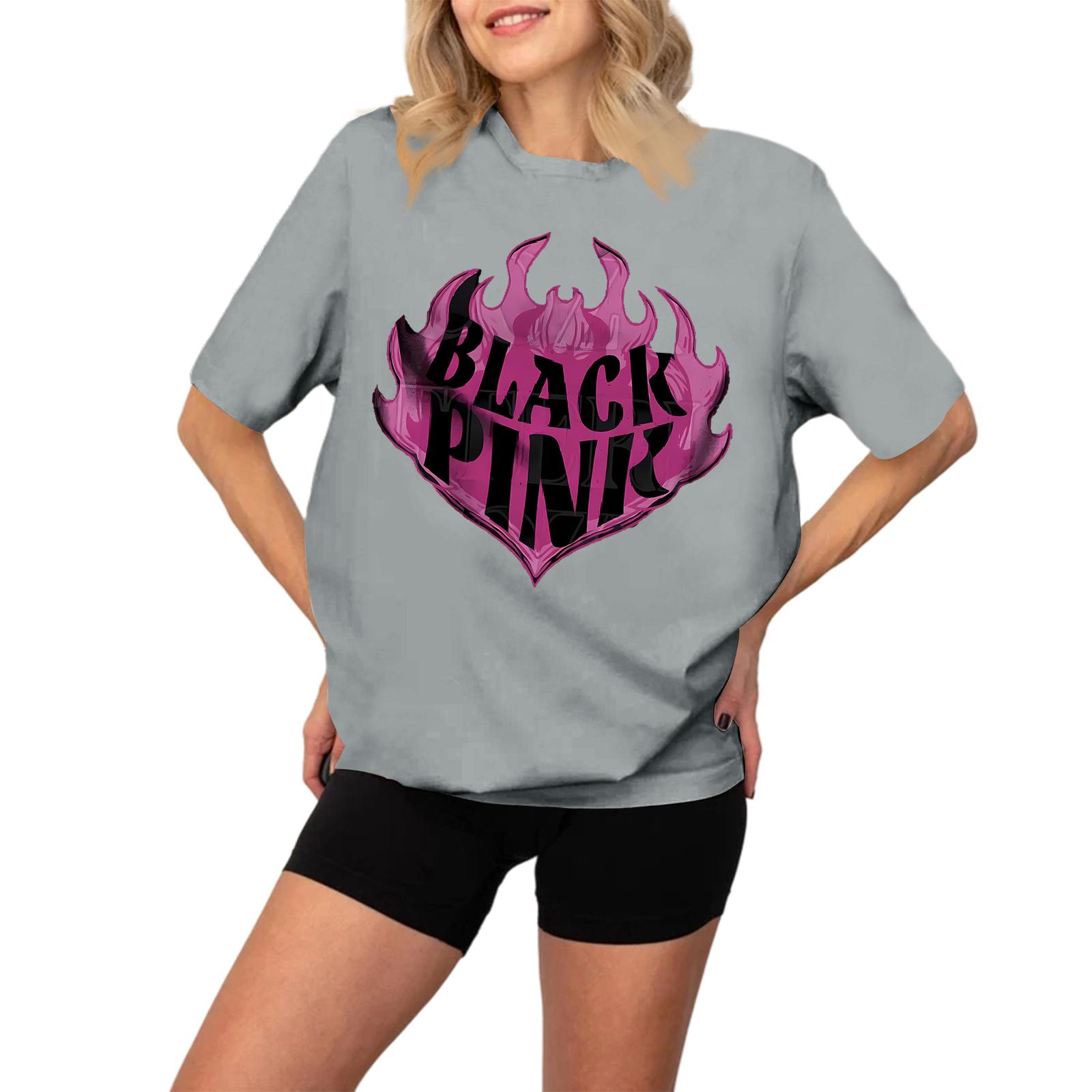 

Women s Fashionable And Casual Long Sleeve Printed Short-Sleeved Top M