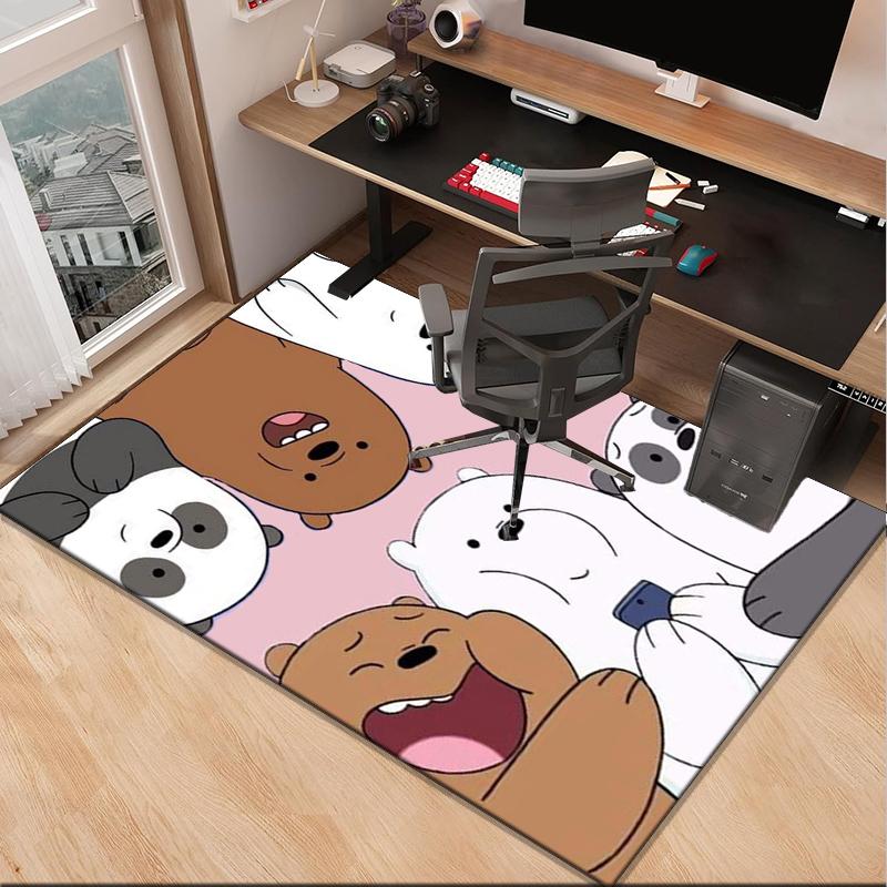 Bears Friends Adventure Office Rug Chair Mat, Game Carpet, Suitable for Front Door, Bedroom, Living Room, Desk, Holiday Gift