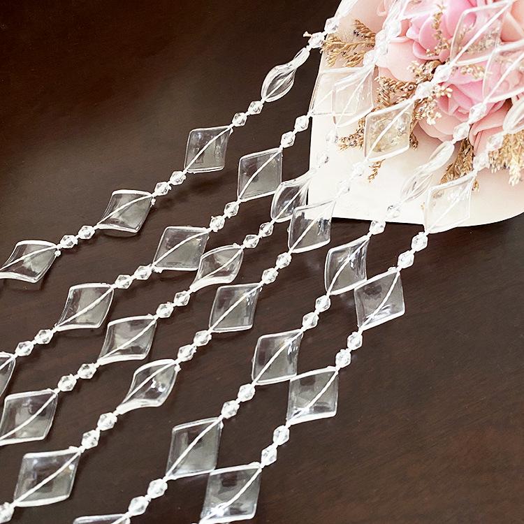 Seven-Color Transparent Crystal Bead Curtain for Wedding and Christmas Tree Decoration