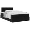 Ottoman Bed with Mattress Black 120 x 190 cm Velvet