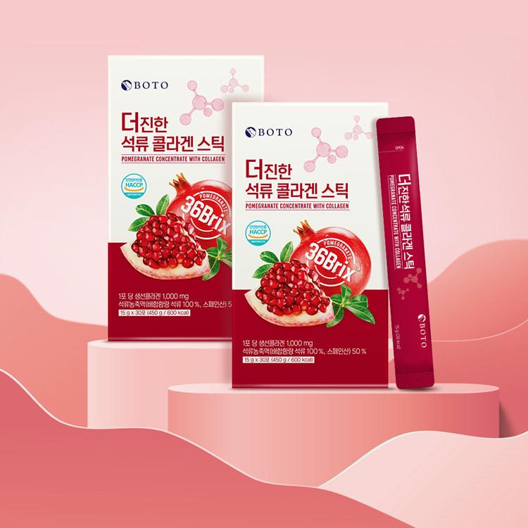 Bottu The Richer Pomegranate Collagen Stick 30 Packs 6 Boxes
