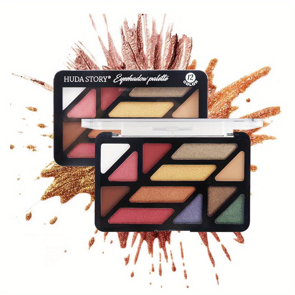 

12 кольорів, матова палітра тіней для повік, натуральні блискітки, водостійка довговічна професійна палітра для макіяжу Smokey 1#