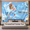 Custom Name Text Tapestry Erling Haaland Personalized Polyester Wall Tapestry For Bedroom And Room