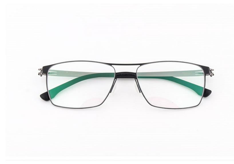 JanaM Square Frame Myopia Glasses: Trendy Metal Optical Eyewear for Men & Women, Slim Steel Design for Larger Faces
