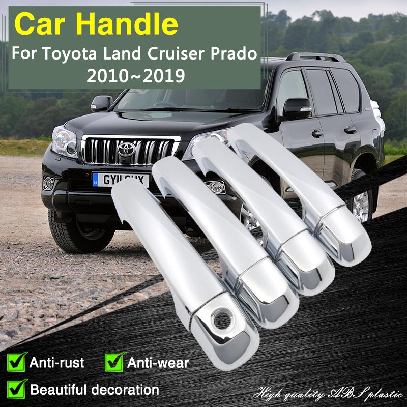 Fit for Toyota Land Cruiser Prado 150 J150 2010~ Chrome Smart Door Handle Cover Car Decorate Accessories Protective Stickers