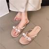 Fashion 2025 Fairy Sle Flat Bot Slippers Women's Outdoor Summer New Small Fraance  Knot Flat Heel Sandals Korean Version P...