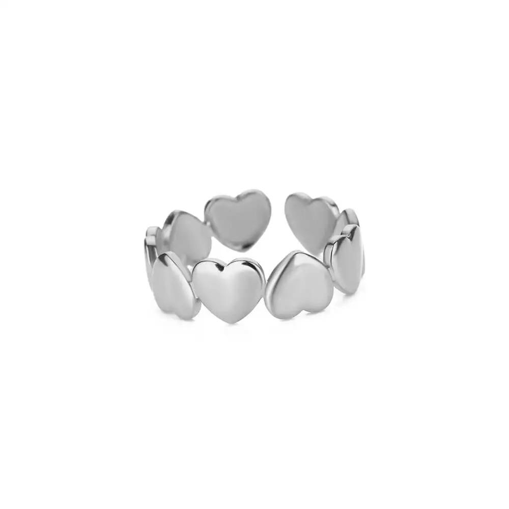Zircon Little Heart Rings For Women Minimalism Heart Ring Stainless Steel Finger Dainty Ring Valentine Gifts
