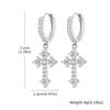 Vnox Gothic Cross Hoop Earrings for Men Women, CZ Stone Punk Jewelry, Unisex Hip Hop Rock Dangle Earrings Gift Valentine's Day
