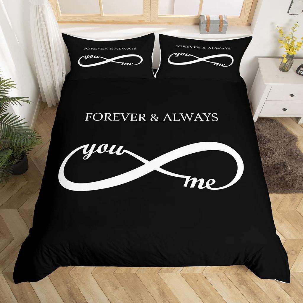 Custom Lover Bedding Set Personalized Duvet Cover Pillowcase Romantic Gift for Couple Room Decor