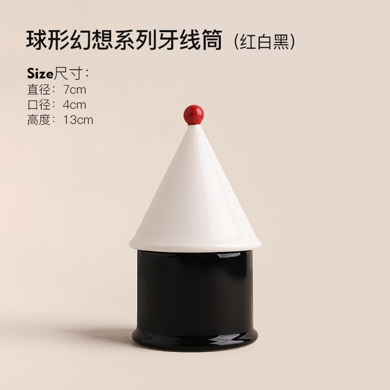 Light Luxury House Toothpick Box Decoration Table Toothpick Floss Cotton Swab Organizer Modern Home Creative Ceramic Storage Box