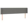 VidaXL Tête de lit avec oreilles Gris foncé 163x16x78-88 cm Tissu3119013