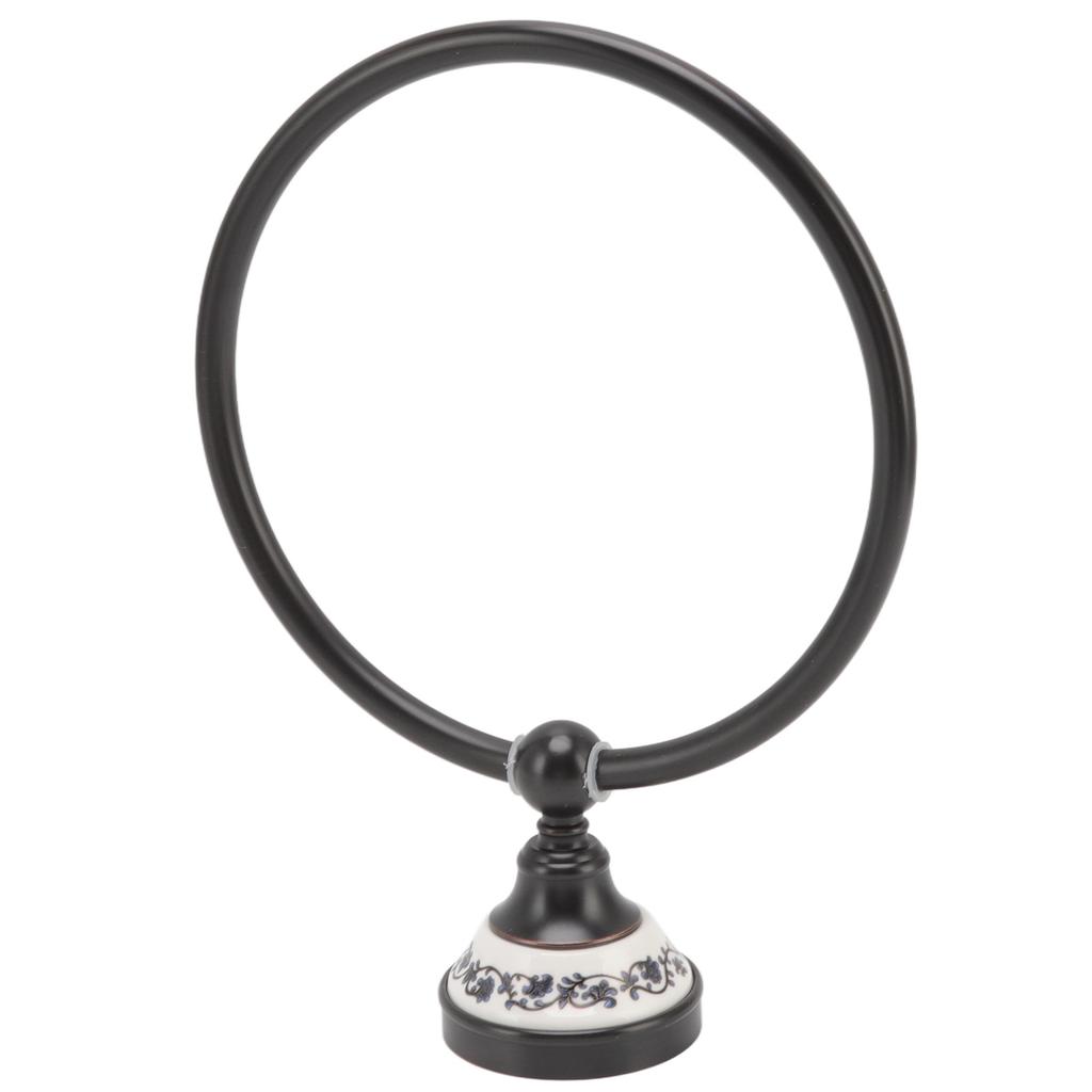 Towel Ring Bathroom Wall Mounted Stand Holder Rack Antique Brass Porcelain Accessories