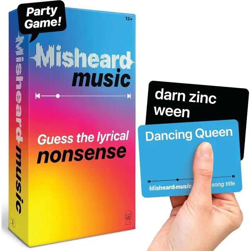 Family Hilarious Cards Misheard Music Games Guess The Song or Artist with 500 Lyrical Nonsense Card Party Entertainment