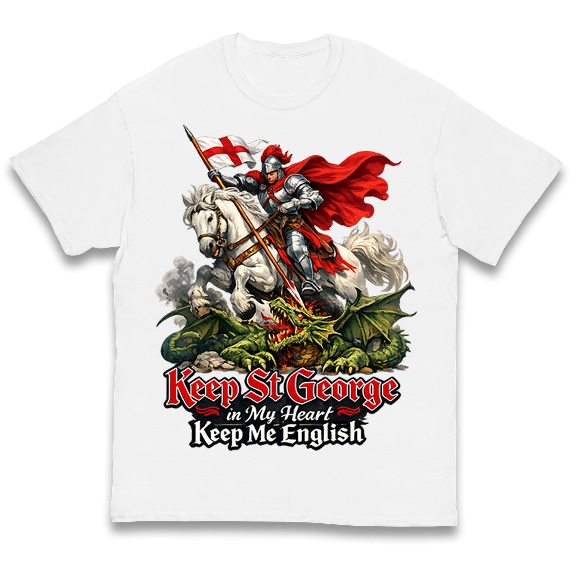 St George Slaying Dragon Keep St George In My Heart Kids T Shirt 100