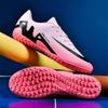 Youth Adult Soccer Cleats TF Turf Shoes Grass Artificial Field Training Competition Low Cut Synthetic Leather