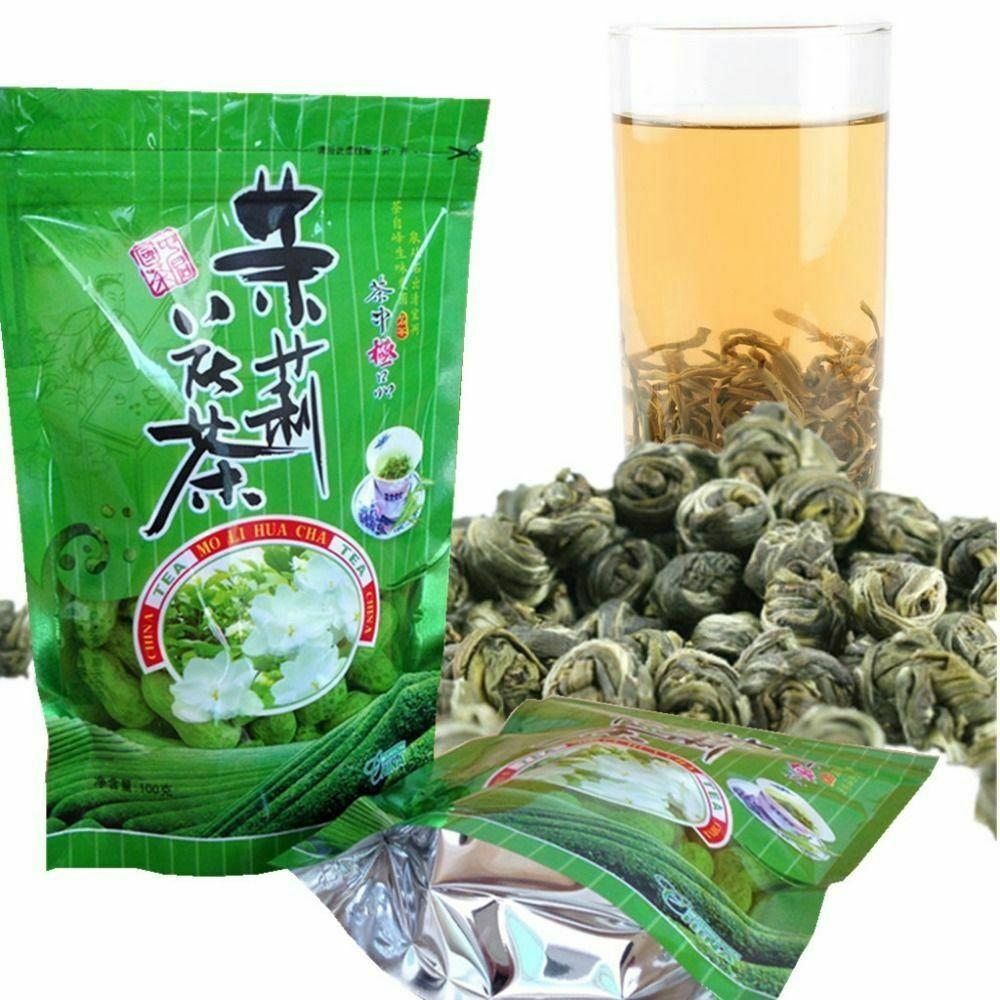 Jasmine Pearl Green Tea 100g Organic Chinese Flower Tea Loose Leaf