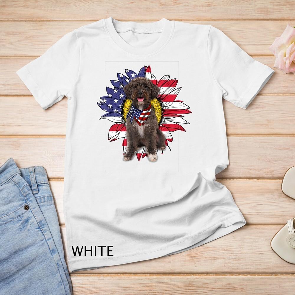 

Подсолнух Американский флаг Шнудель Любители собак Унисекс футболка M