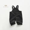 Kids Casual Solid High Waist Suspender Long Pants For Toddler Boys And Girls