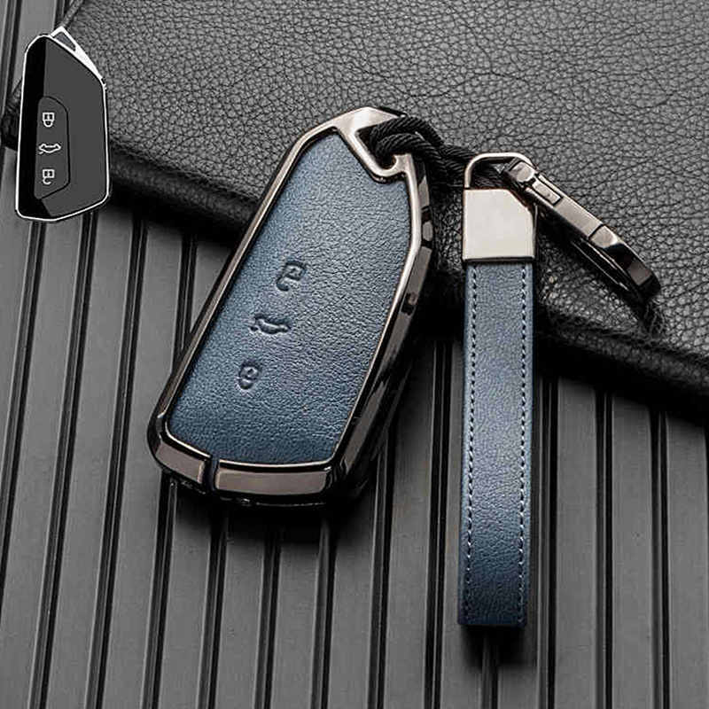 Key Case Cover For VW Volkswagen ID3 ID4 ID6 Golf 8 Teramont X Atlas X Cross Sport MK4 MK8 Metal Leather Fob Car Accessories