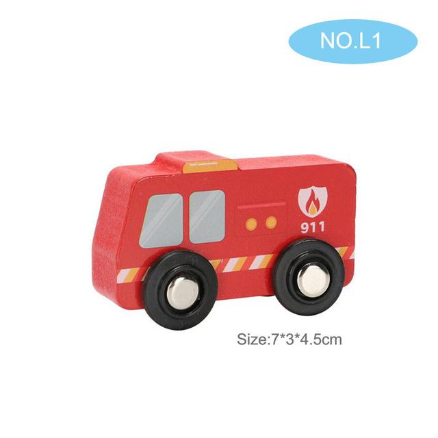 Small Wooden Scene Car Toys Magnetic Train Toy Truck Fit All Kinds Wooden Railway Train Track Children Gifts