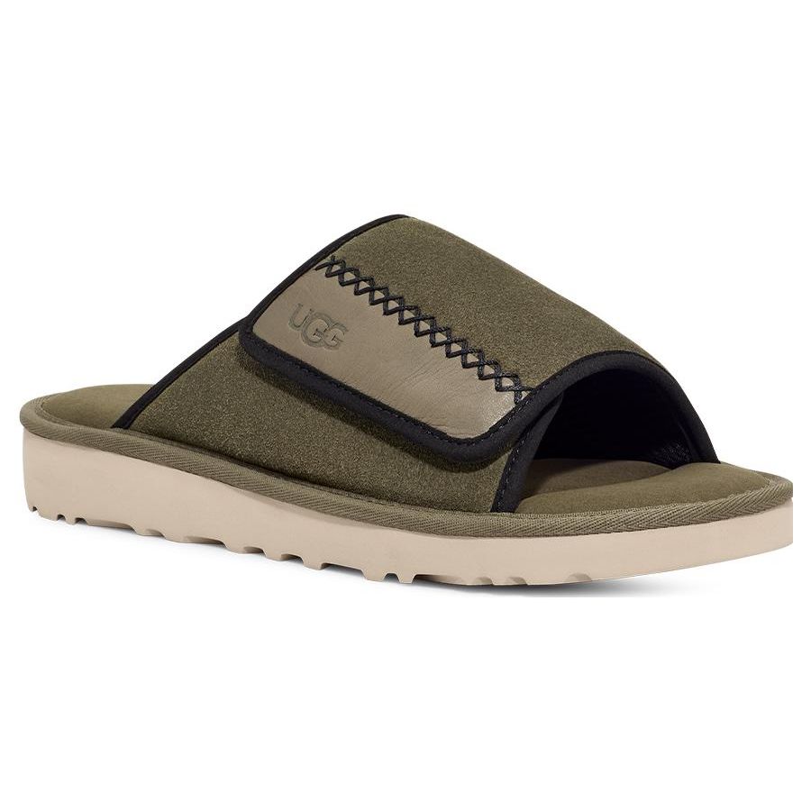 UGG Goldencoast Slide Two-Layer Cowhide Comfortable Simple Fashion Sandals Men Sandals Moss-Green 1136651-MSG