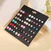 Korean version of temperament versatile 10 pairs of colorful rhinestone resin flower stud earrings set creative fashion personality women's stud