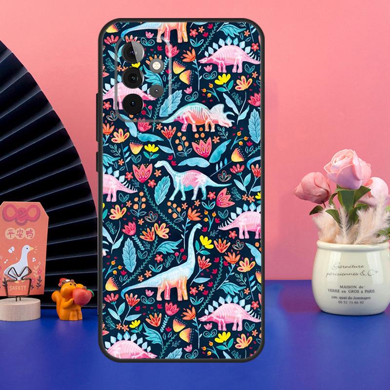 Cute Dino Dinosaur Case For Samsung Galaxy A54 A34 A24 A14 A73 A53 A33 A23 A13 A52 A32 A22 A12 A51 A71 Cover
