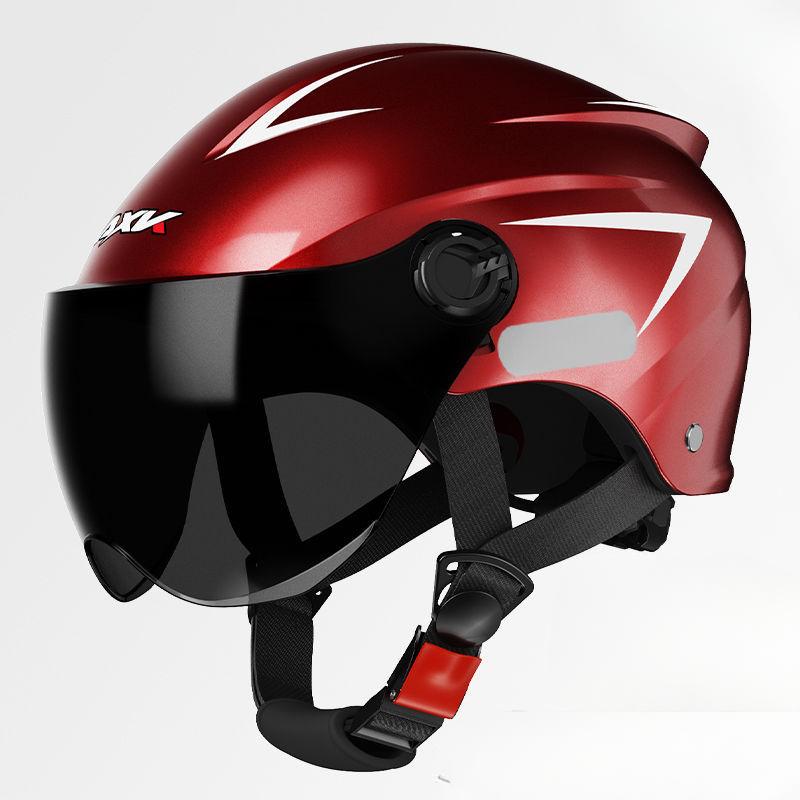 

Новый национальный стандарт электромобиль мотоциклетный шлем мужской летний солнцезащитный полушлем женский всесезонный универсальный подшлемник Short Transparent Mirror