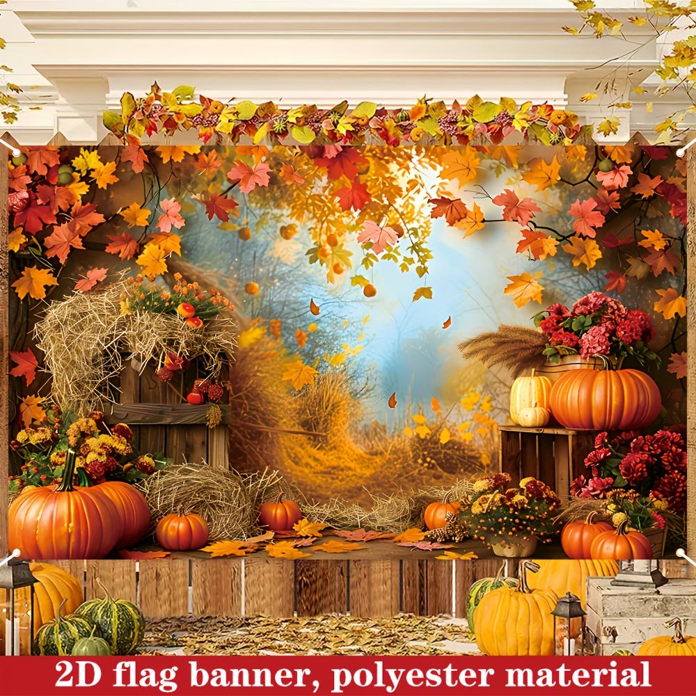 2D plane 1 piece of autumn harvest decoration banner for celebrating the autumn harvest party decoration 100x150cm