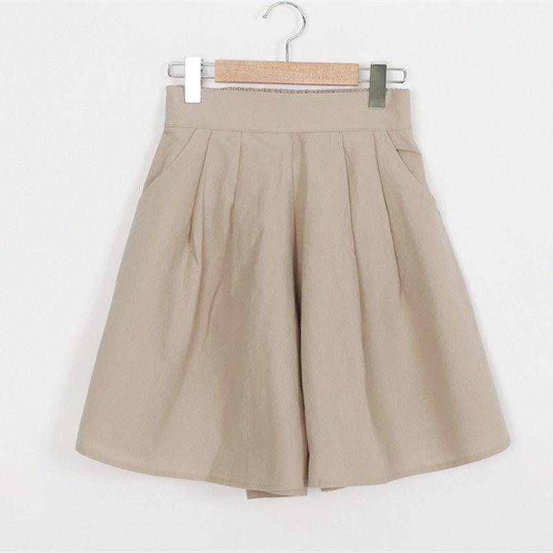 Pantaloni corti semplici e basici da donna, elastici, a vita alta, estivi, casual, alla moda, aderenti, con tasche, comodi e traspiranti_voghion.com
