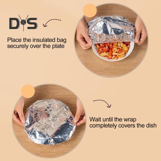 10/100Pcs Aluminum Foil Film Insulation Food Covers Heat Resistant BPA Free Kitchen Fresh-Keeping Insulation Film Food Storage Covers