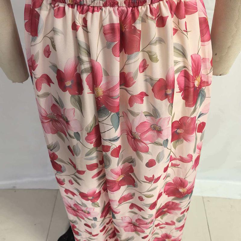 Elegante Vestito da Donna Stampato Moda Estiva Senza Maniche Lungo 2026 Nuovo