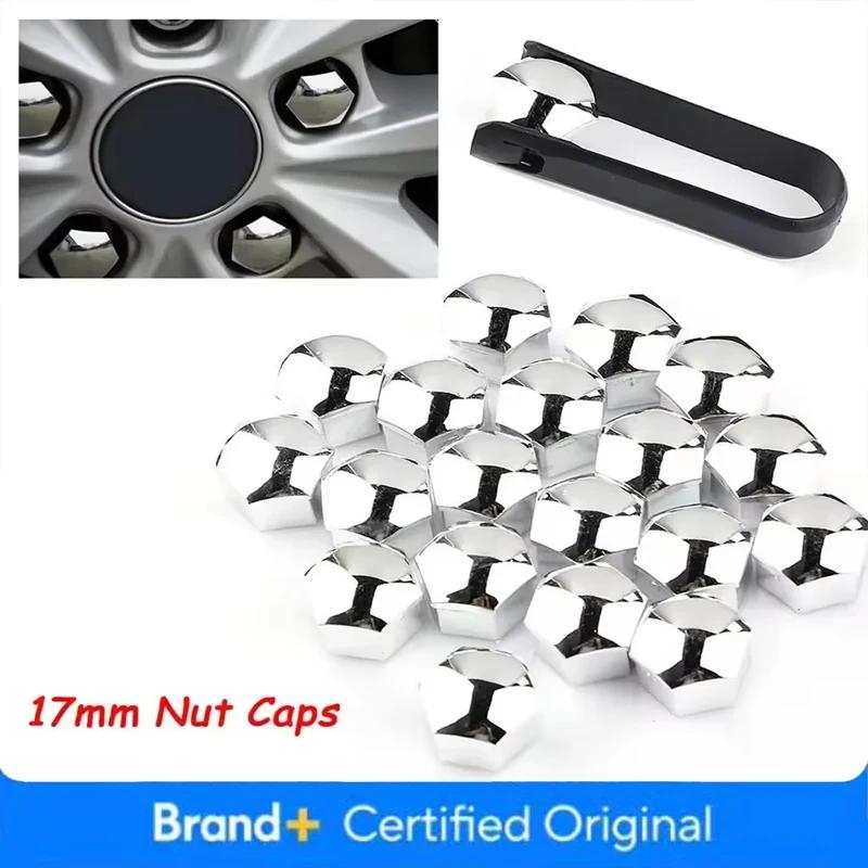 20Pcs 17-21mm Car Wheel Nut Cover Silver Alloy Wheel Nuts Bolt Caps Dust Cap Protection Anti-Rust Hub Screw Cover With Remov Ama