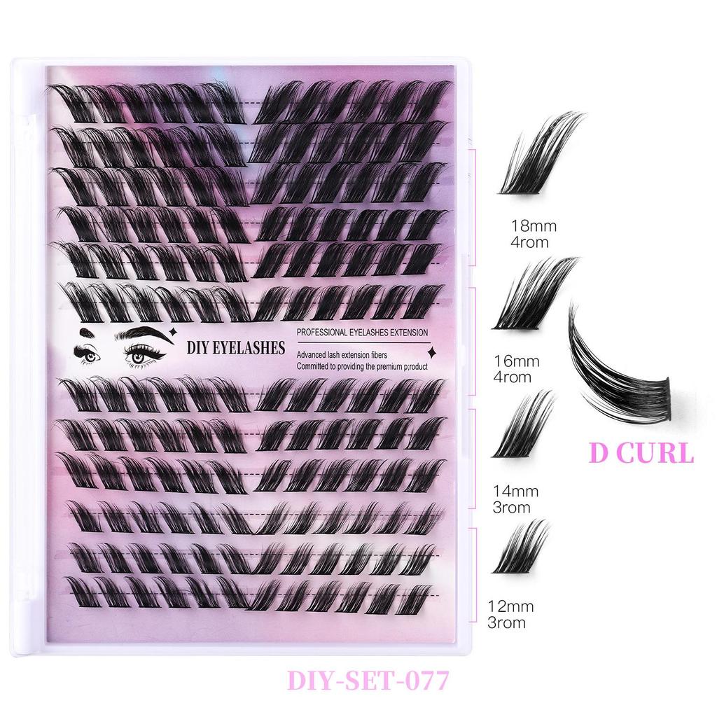 European & American Slanted Flying Fox Series Dense Cluster DIY False Eyelashes