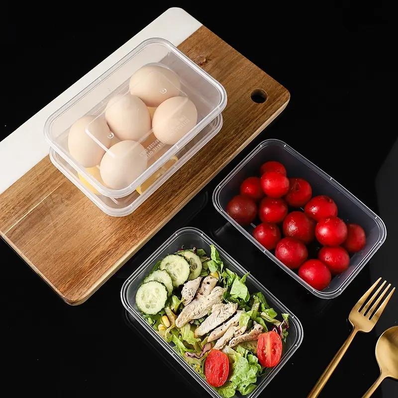 Clear Disposable Food Carry Out Boxes 10Pcs BPA Free Containers for Salad Fruit Cake Lunch Meal Delivery