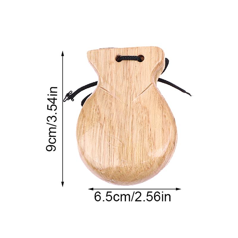2 Adet Geleneksel Kastanyet Ahşap İspanyol Kastanyetleri Flamenko Dans Kastanyetleri İpli El Çıngırağı Çocuk Perküsyon Aleti