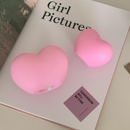 Atmosphere Lamp Eye-catching Heart-shaped Night Light Creative Vinyl for Children