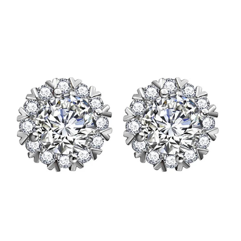 Exquisite Sterling Silver Stud Earrings for Women Romantic Moissanite Earring Lover Party Memorial Day Gift