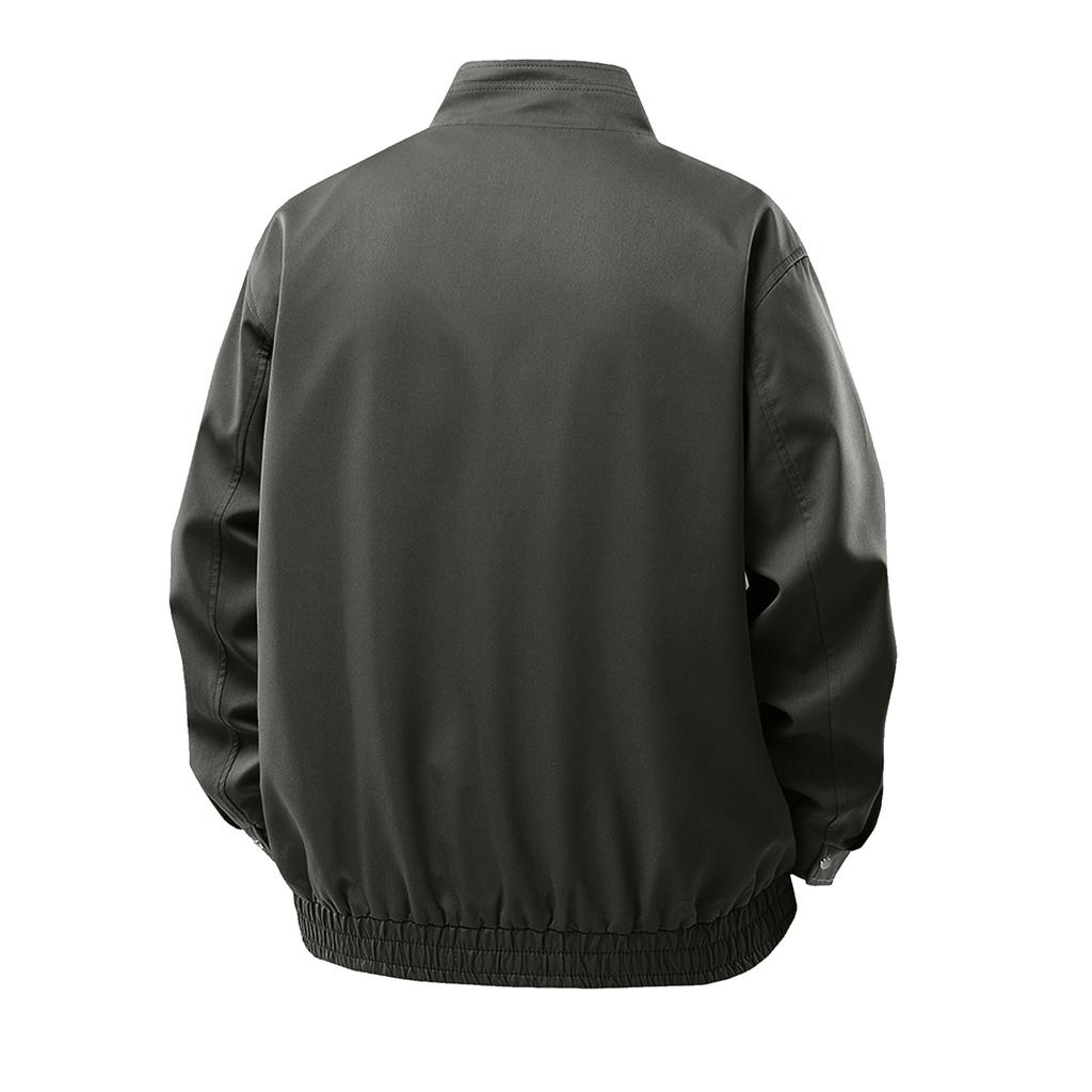 Men's Solid Color Zipper Lapel Retro Jacket Casual Sports Fashion Workwear Coat