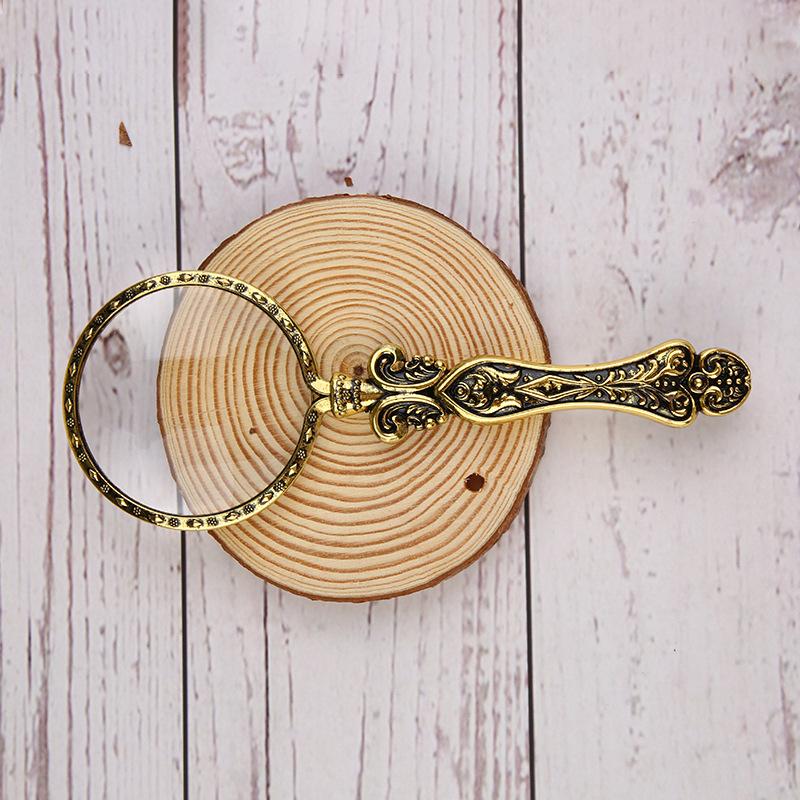 Vintage Metallgriff Leselupe, Tragbare Handlupe